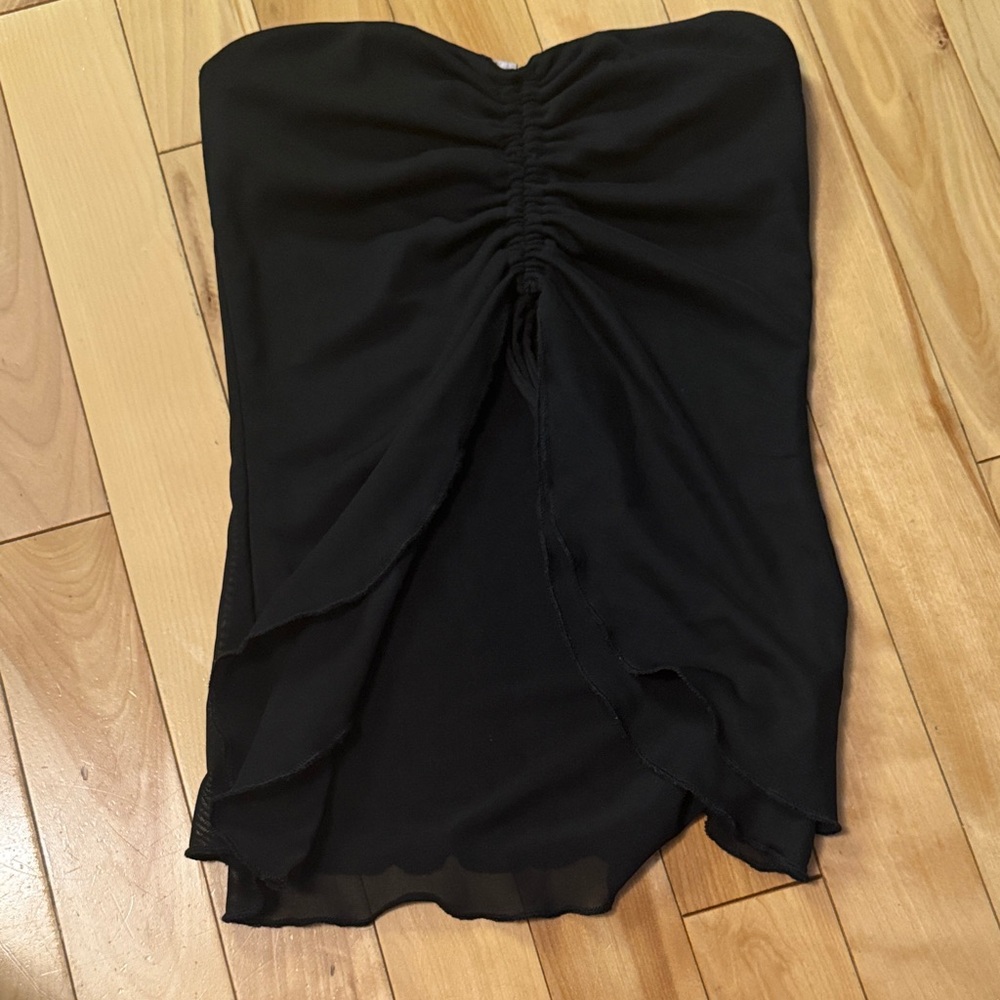 Garage Black Strapless Crop Top